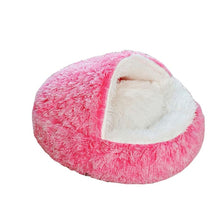Lade das Bild in den Galerie-Viewer, TQGOLD Katzenhöhle Kuschelbett 80 cm gepolstert Baumwolle grau