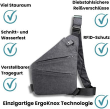 Lade das Bild in den Galerie-Viewer, TQGOLD Umhängetasche diebstahlsicher 3 Fächer Schultergurt Unisex