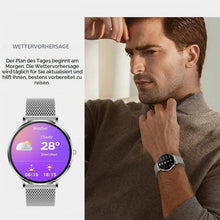 Lade das Bild in den Galerie-Viewer, TQGOLD LunaPro Smartwatch Silber Rund Herren Damen Bluetooth