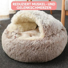 Lade das Bild in den Galerie-Viewer, TQGOLD Katzenhöhle Kuschelbett 80 cm gepolstert Baumwolle grau