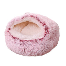 Lade das Bild in den Galerie-Viewer, TQGOLD Katzenhöhle Kuschelbett 80 cm gepolstert Baumwolle grau