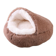 Lade das Bild in den Galerie-Viewer, TQGOLD Katzenhöhle Kuschelbett 80 cm gepolstert Baumwolle grau