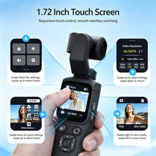 Lade das Bild in den Galerie-Viewer, High-definition handheld gimbal camera with AI face tracking, pocket action camera, vlog stabilization, travel shooting.
