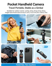 Lade das Bild in den Galerie-Viewer, High-definition handheld gimbal camera with AI face tracking, pocket action camera, vlog stabilization, travel shooting.
