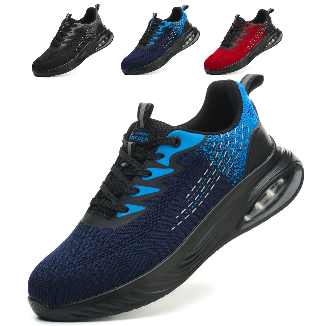 TQGOLD Work Shoes Men Women Safety Shoes Lightweight Sporty Steel Cap Shoes Non-Slip Air Cushion Breathable Protective Shoes Industrial Shoes