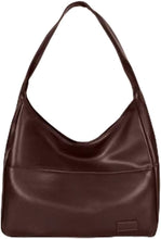 Lade das Bild in den Galerie-Viewer, TQGOLD Damen Schultertasche Vegan Leder Shopper Reißverschluss braun
