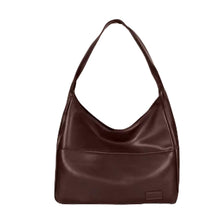 Lade das Bild in den Galerie-Viewer, TQGOLD Damen Schultertasche Vegan Leder Shopper Reißverschluss braun
