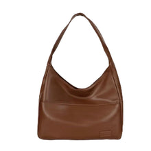 Lade das Bild in den Galerie-Viewer, TQGOLD Damen Schultertasche Vegan Leder Shopper Reißverschluss braun

