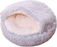 TQGOLD Katzenhöhle Kuschelbett 80 cm gepolstert Baumwolle grau