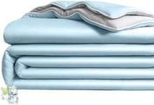 Lade das Bild in den Galerie-Viewer, TQGOLD Sommerbettdecke Kühlfaser Steppdecke kühlend blau Einzelbett

