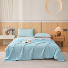 Lade das Bild in den Galerie-Viewer, TQGOLD Sommerbettdecke Kühlfaser Steppdecke kühlend blau Einzelbett
