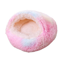 Lade das Bild in den Galerie-Viewer, TQGOLD Katzenhöhle Kuschelbett 80 cm gepolstert Baumwolle grau
