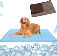TQGOLD Kühlmatte für Hunde 70x55 cm Größe L Baumwolle braun