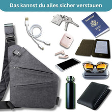 Lade das Bild in den Galerie-Viewer, TQGOLD Umhängetasche diebstahlsicher 3 Fächer Schultergurt Unisex
