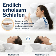 Lade das Bild in den Galerie-Viewer, TQGOLD Orthopädisches Kissen Memory Foam Nackenstützkissen schwarz

