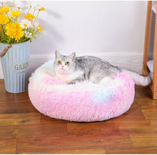Lade das Bild in den Galerie-Viewer, TQGOLD Katzenhöhle Kuschelbett 80 cm gepolstert Baumwolle grau
