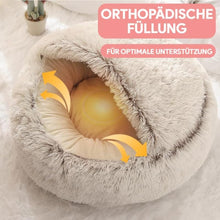 Lade das Bild in den Galerie-Viewer, TQGOLD Katzenhöhle Kuschelbett 80 cm gepolstert Baumwolle grau
