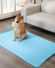Lade das Bild in den Galerie-Viewer, TQGOLD Kühlmatte Hund selbstkühlend Ice Silk 70x55 cm dunkelblau
