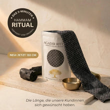 Lade das Bild in den Galerie-Viewer, TQGOLD Peeling Waschlappen Hammam 122cm Bambus Aktivkohle schwarz
